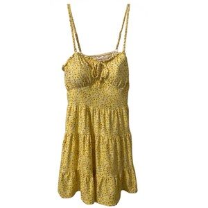 No Boundaries Yellow Tiered Bustier Sundress